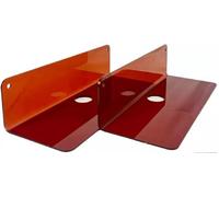 Set of 2 Acrylic Floating Wall Display Shelf With Cable Mini Storage DVD Rack