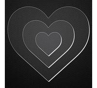 Set of 2 Acrylic Heart Shape Ganaching Plates Clear Cake Decorating Boards for Ganache, Buttercream, and Frosting - (8.5 Inches)