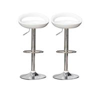 Set of 2 Adjustable Bar Stools White ABS Plastic Height Adjustable 32-44 inches Modern Design Ergonomic Perfect for Kitchen Dining Home Bar Pub