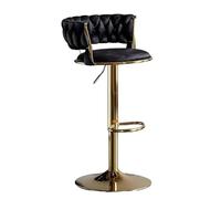 Set of 2 Adjustable Gold Leg Bar Stools with Upholstered Backrest and Footrest, Swivel Design for Kitchen Island and Dining Room, Modern Style