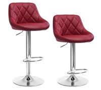 Set Of 2 Adjustable Swivel Bar Stools, Gas Lift Breakfast Chairs