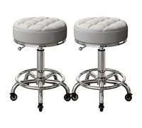 Set of 2 Adjustable Swivel Barstools Hydraulic PU Leather Dining Chairs with Chrome Base for Pub &Height Modern Comfortable Seating for Kitchen Bar or Dining Room