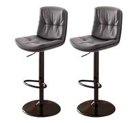 Set of 2 Adjustable Swivel Stools, PU Leather Counter Height Dining Chairs with High Back for Kitchen Island and Bar, Modern Comfort Seating