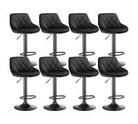 Set of 2 Adjustable Velvet Bar Stools Modern Rotating High Chairs with Padded Backrest Elegant Kitchen/Bar/Bureau Seating Light Gray