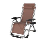 Set of 2 Adjustable Zero Gravity Folding Reclining Lounge Chair with Pillow Foldable Tanning Chairs for Outside Patio Chaise Lounge Chairs Beach Chair Lounger Foldable with Cup Holder,One Size, Brown