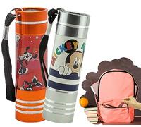 Set of 2 Aluminium 9 LED Pocket Torches of TV Characters, Mickey Mouse Silver and Minnie Mouse Orange, Flashlight Ideal for Camping, Garages, Best for Unisex Kids 3+ Years