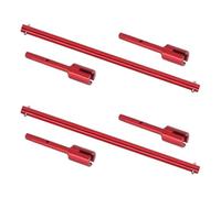 Set of 2 Aluminium Main Propellers and Drive Shafts, CNC Machined Components Replace for Tamiya TT02 Compatible Anodised 140 mm Main Propeller Shaft for 1/10 RC Car (Red)