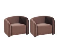Set of 2 Armchairs VELTADA Velvet Dark Brown