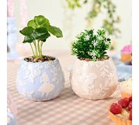 Disney Alice In Wonderland Set Of 2 Mini Planters With Faux Plants