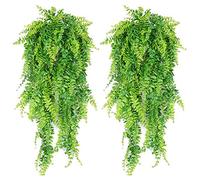 Set Of 2 Artificial Plasic Plant Balcony Home Decor Wedding Fern Leaf Wall Hanging UV Resistant Wedding Garden Artificial