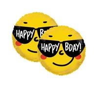 Set of 2 Artisan Owl Happy BDay Sunglasses Smiley Face 30" Foil Birthday Party Balloons