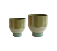 Ivyline Indoor Austin Dual Green Metal Planters Set of 2 *extra large* Ivyline Green One Size