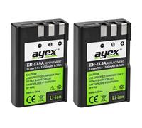Set of 2 ayex® EN-EL9a li-Ion battery for Nikon D40, D40x, D60, D3000, D5000