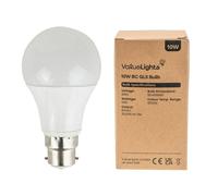 2 Pack B22 White Thermal Plastic GLS LED 10W Cool White 6500K 800lm Light Bulb ValueLights White One Size