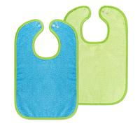 Set of 2, Baby Bib, Size Adjustable With Press Stud, Extra Large, Highly Absorbent, Oeko-Tex Tested For Harmful Substances, 100% Cotton