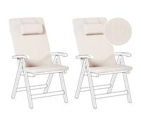 Set of 2 Back/Seat Cushions JAVA/AMANTEA PREMIUM 50 x 70 cm Light Beige