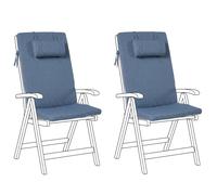 Set of 2 Back/Seat Cushions JAVA/AMANTEA PREMIUM 50 x 71 cm Blue