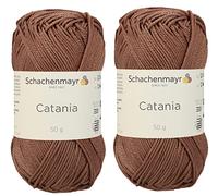 [ Set of 2 Skeins ] SMC Catania Originals 100% Mercerized Cotton Yarn, Total 3.52 Oz. Each 1.76 Oz (50g) / 136 Yrds (125 m) Amigurumi Yarn Fine-Sport 2 (438 DEEP Amber)
