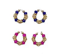 Set of 2 Bangle Pairs Kangan God Goddess for Ganesh/Laddu Gopal/Devi Maa/Radha Krishna Sringar Set Deities jewellary Set God Statue Indian Traditional Navratri Festival Decor(Size:0.5")(Blue,Pink)