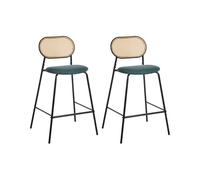 Set of 2 Bar Chairs ADAVER Black