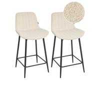 Set of 2 Bar Chairs DUBROVNIK Boucle Light Beige