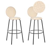 Set of 2 Bar Chairs EMERY Boucle Light Beige