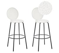 Set of 2 Bar Chairs EMERY Boucle White