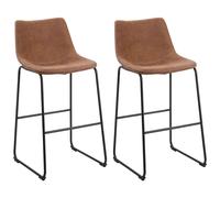 Set of 2 Bar Chairs FRANKS Golden Brown