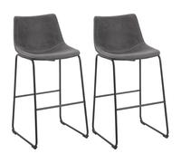 Set of 2 Bar Chairs FRANKS Grey