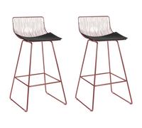 Set of 2 Bar Chairs FREDONIA Metal Rose Gold