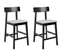 Beliani Set Of 2 Bar Chairs Isanti Wood Grey, Black