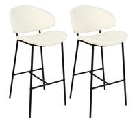 Set of 2 Bar Chairs KIANA Light Beige