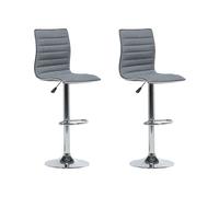 Beliani Set Of 2 Bar Chairs Lucerne Swivel Grey