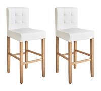 Beliani Set Of 2 Bar Chairs Madison Faux Leather Off-White, White