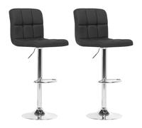 Beliani Set of 2 Bar Chairs MARION Swivel Black, Black