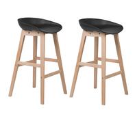 Beliani Set Of 2 Bar Chairs Micco Black