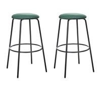 Set of 2 Bar Chairs MORTON Velvet Emerald Green