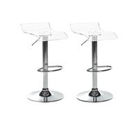 Set of 2 Bar Chairs NEUM Swivel Transparent
