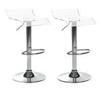 Beliani Set of 2 Bar Chairs NEUM Swivel Transparent, Clear
