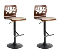 Set of 2 Bar Chairs PETERSBURG Faux Leather Black/ Beige