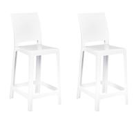 Set of 2 Bar Chairs WELLINGTON White