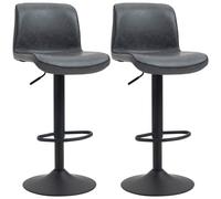 Set of 2 Bar Stool Adjustable Height Swivel Footrest and Base for Breakfast Bar