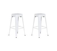 Set of 2 Bar Stools 76 cm White CABRILLO