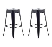 Set of 2 Bar Stools CABRILLO Metal Black
