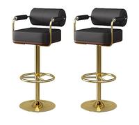 Set of 2 Bar Stools, for Kitchen Island Dining,with Back and Footrest,Faux Leather Bar Chair Adjustable Swivel,Counter Height Barstools