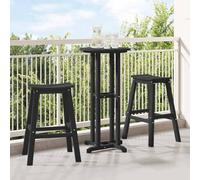 Set of 2 Bar Stools Made of HDPE Weatherproof 52 x 43 x 73.5 cm for Garden Patio Balcony Stackable and Space-Saving with Sturdy Seat and Comfortable Footrest Ideal for Relaxing and