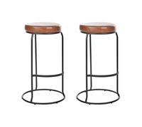 Set of 2 Bar Stools MILROY Faux Leather Brown