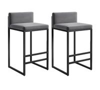 Set of 2 Bar Stools - Slish High Kitchen Seating with Wrought Iron Legs t for Breakfast Bar Kitchen Island Counter Height & table Design