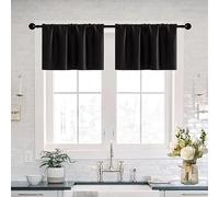 Set of 2 Basement Window Curtains 15.7 inch Length, Wide Enough with Rod Pocket - Corner Blockout - For Living Room, Modern Decor, Bedroom, RV, Bathroom