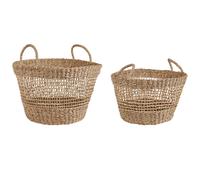 Set of 2 Baskets AROWANA Seagrass Natural